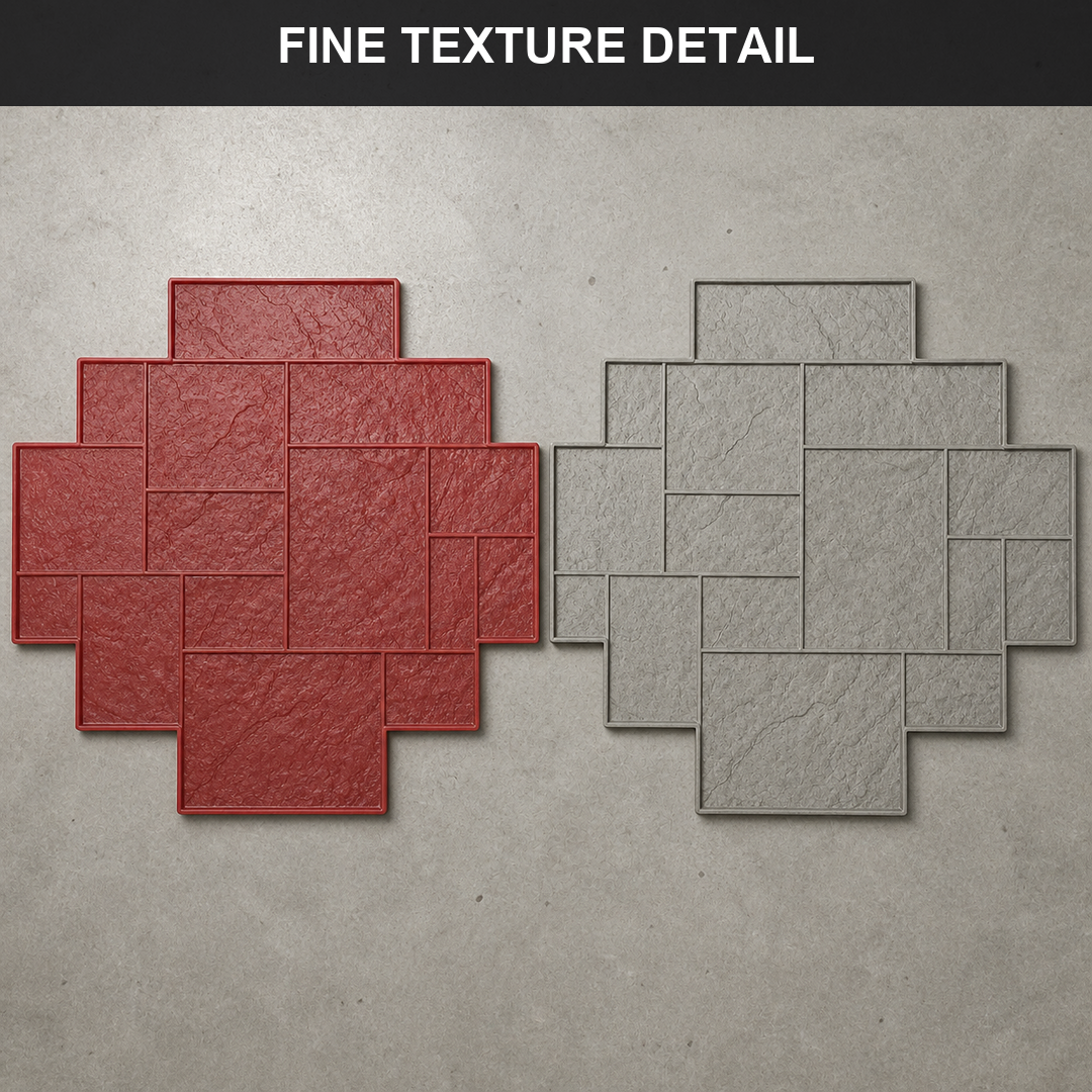 FX-176 Panel Acuan Cap Grid Ashlar Besar - perincian tekstur