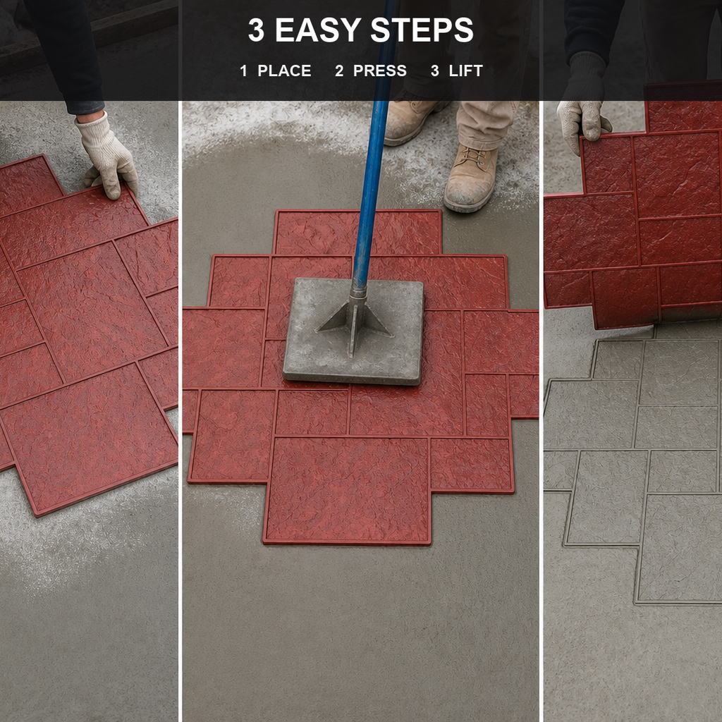 FX-176 Panel Setem Grid Ashlar Besar - tiga langkah