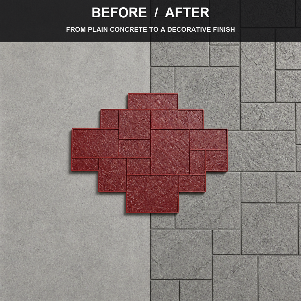 Panel Setem Grid Ashlar Besar FX-176 - sebelum selepas