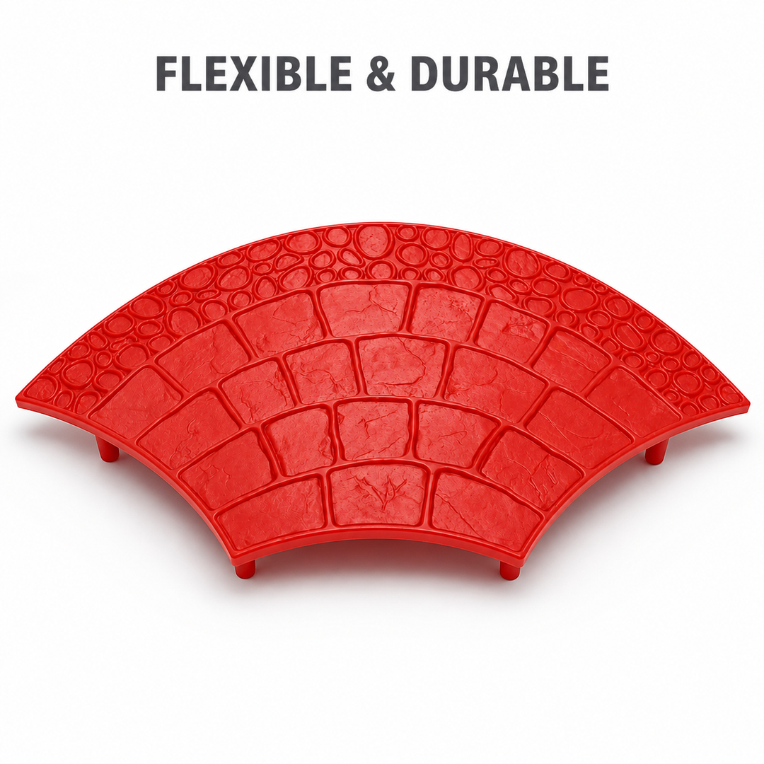 Ștampă pentru beton FX-185, model "Piatra de râu cu muchii rotunjite" - flexibilă și durabilă.