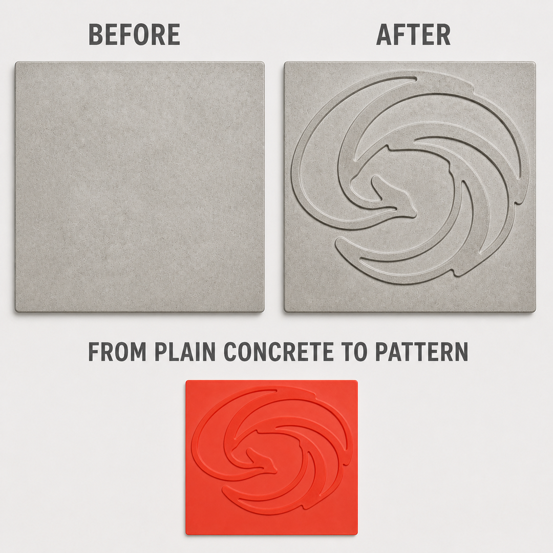 FX-186 Dolphin Swirl Decorative Relief Mold - antes y después