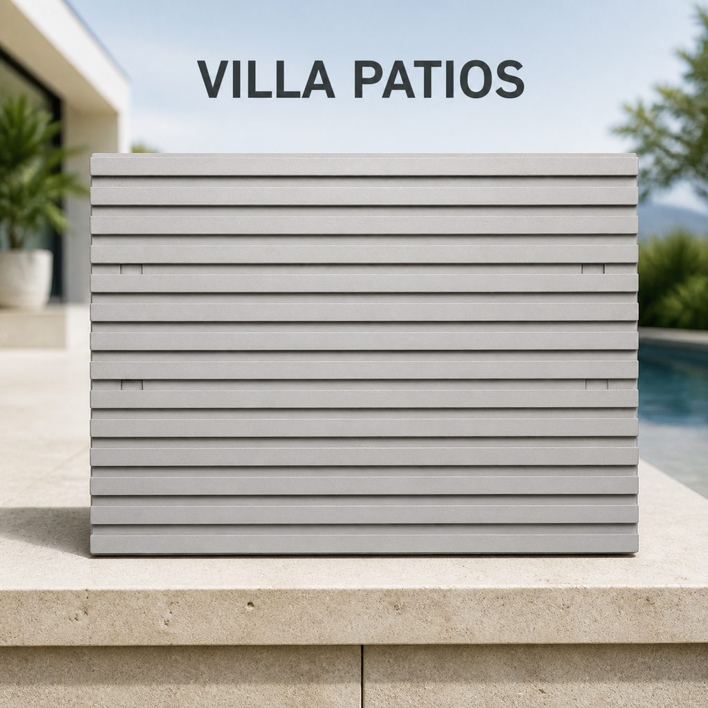 FX-187 Linear Ribbed Concrete Texture Panel - patios de villa sin procesar