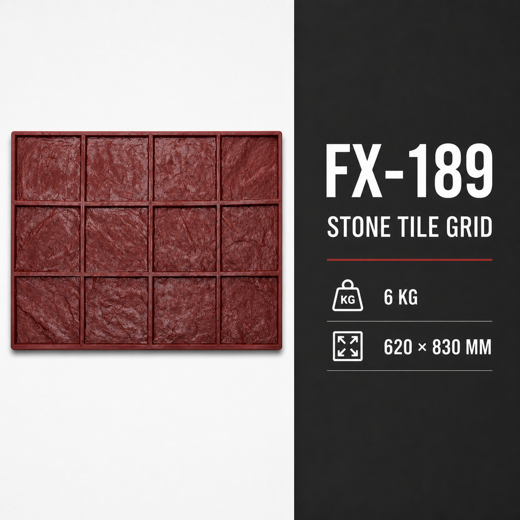 FX-189 Twelve-Tile Slate Stamp Panel - especificaciones sin procesar