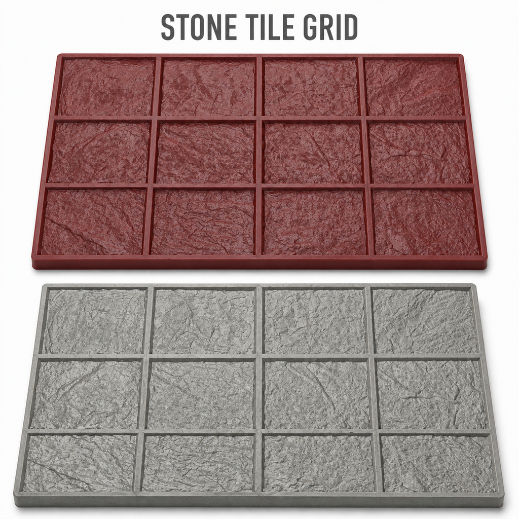 FX-189 Twelve-Tile Slate Stamp Panel - detalle de textura sin procesar