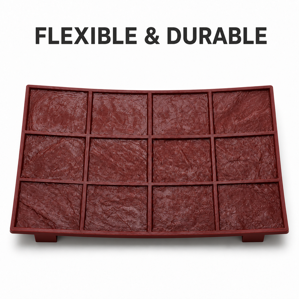FX-189 Twelve-Tile Slate Stamp Panel - flexible y duradero sin procesar