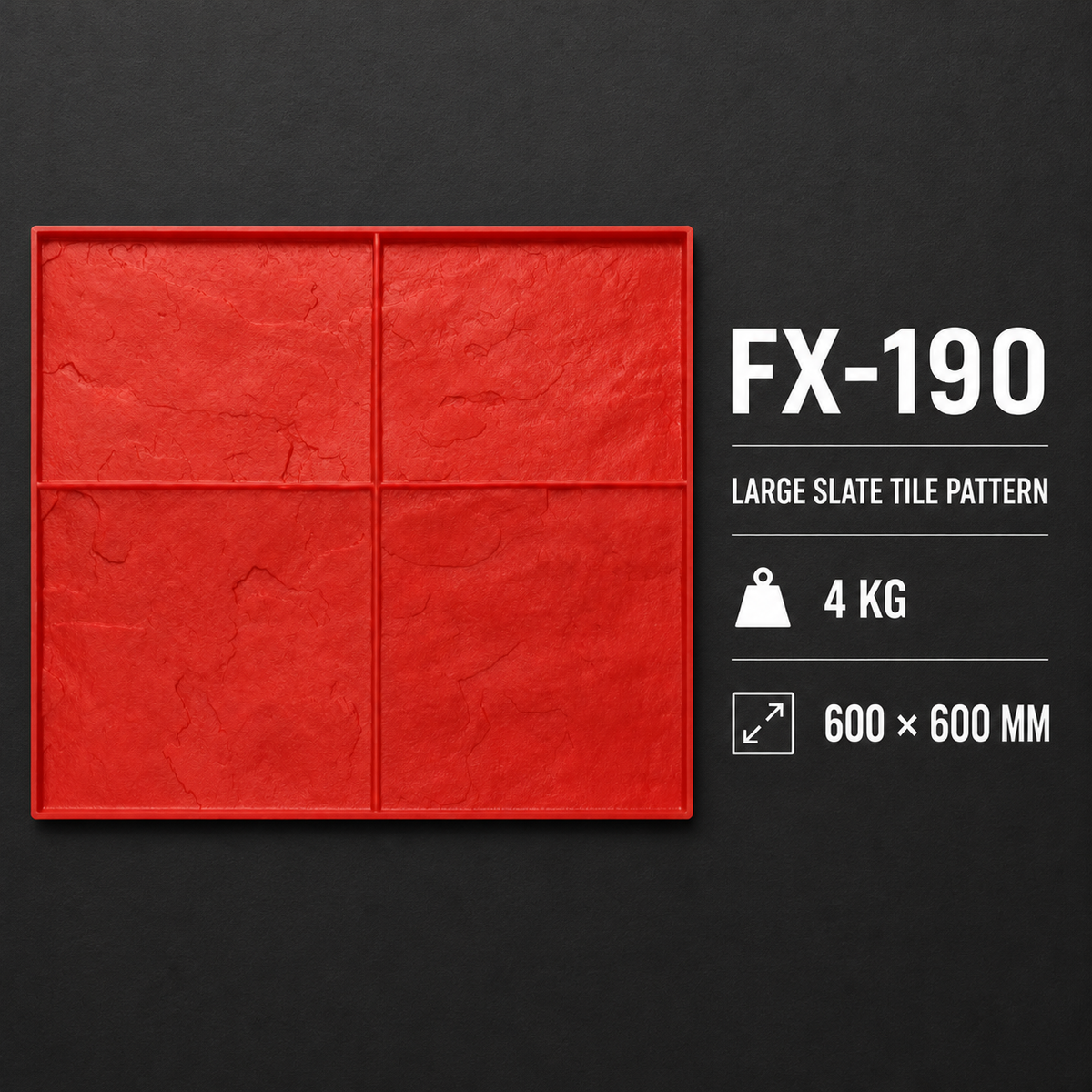 FX-190 แผ่นปั๊มลายหินทรายแบบสี่แผ่น - รายละเอียด (ภาพดิบ)