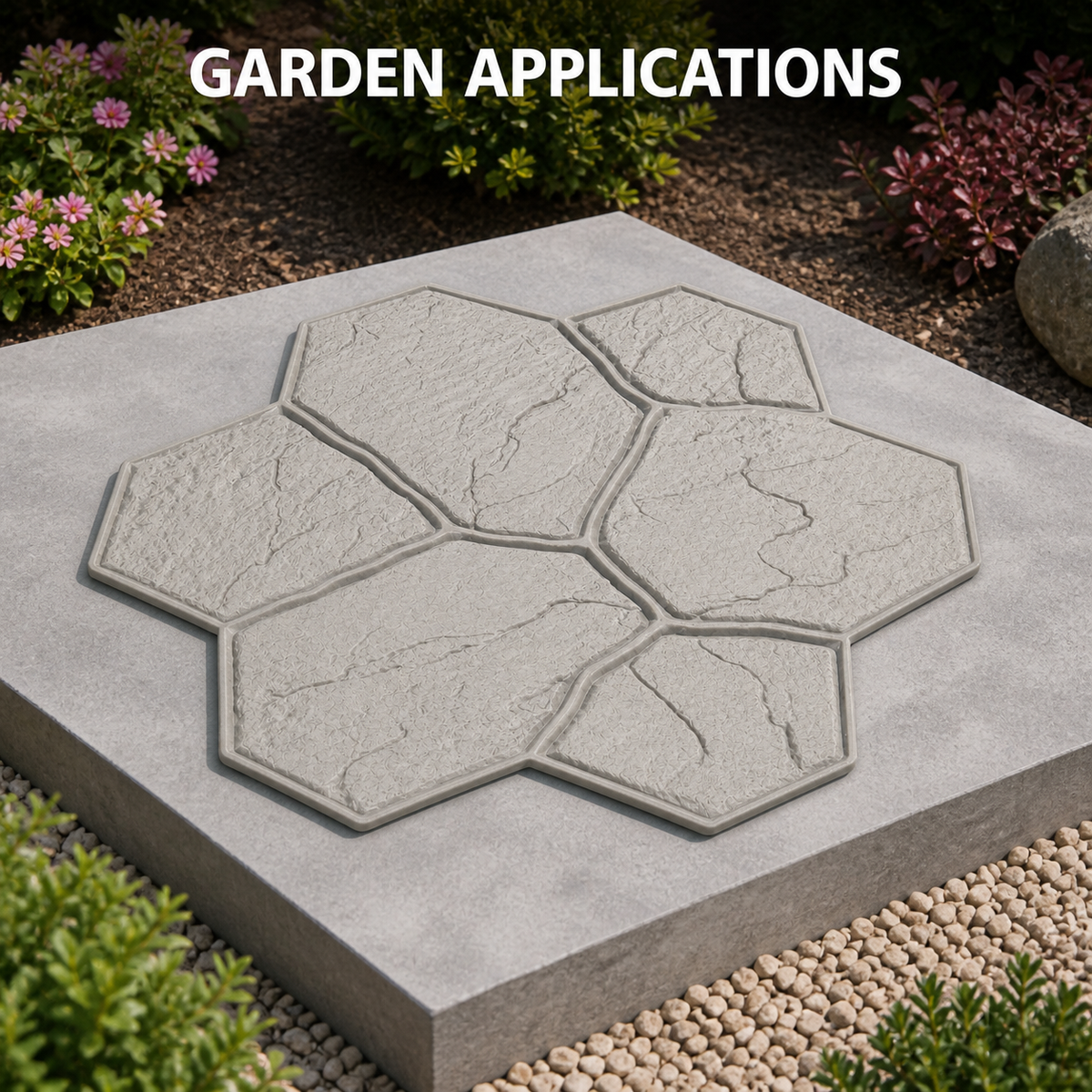 FX-192 Seven-Stone Flagstone Cluster Stamp - garden applications raw