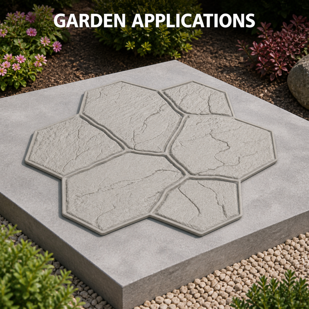 FX-192 Seven-Stone Flagstone Cluster Stamp - garden applications