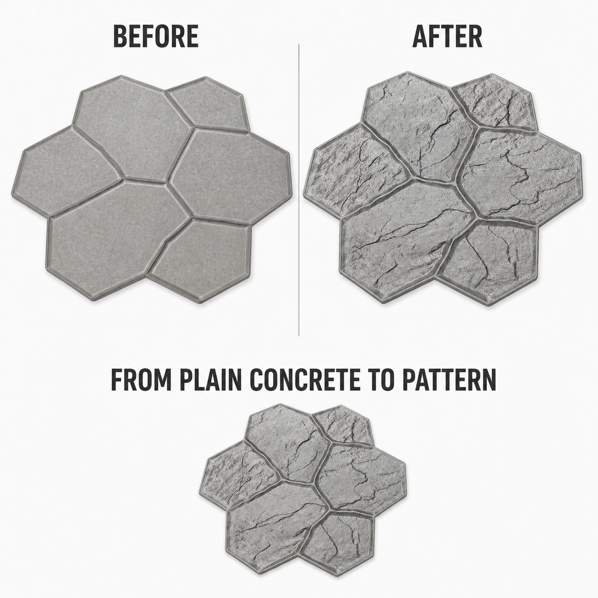 FX-192 Seven-Stone Flagstone Cluster Stamp - before after raw