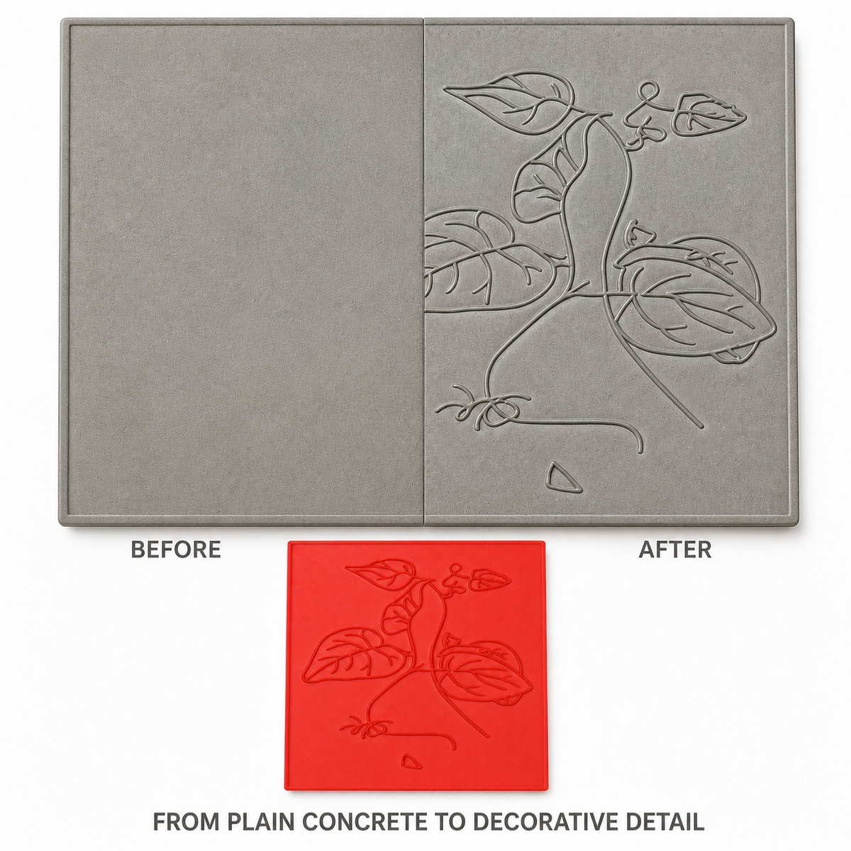 FX-201 Climbing Vine Decorative Relief Mold - antes y después