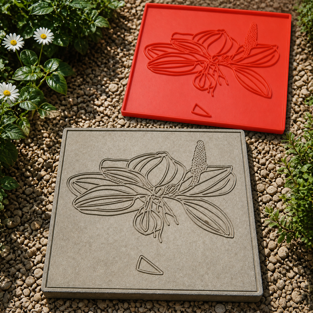 FX-202 Lily Blossom Decorative Relief Mold - aplicación en jardín