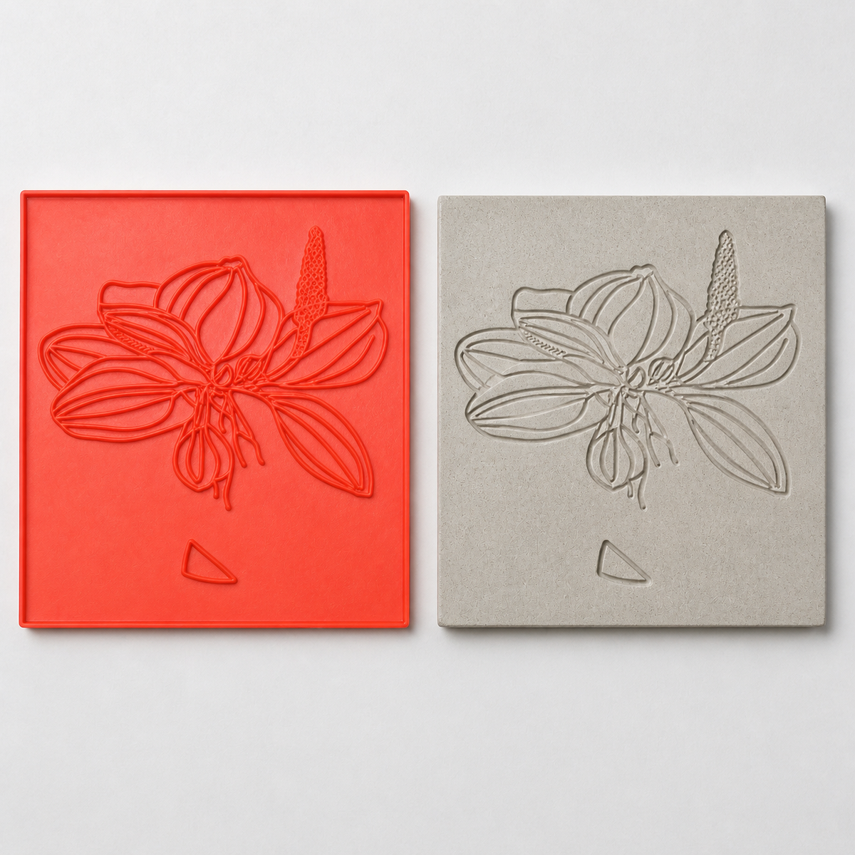 FX-202 Lily Blossom Decorative Relief Mold - resultado en hormigón