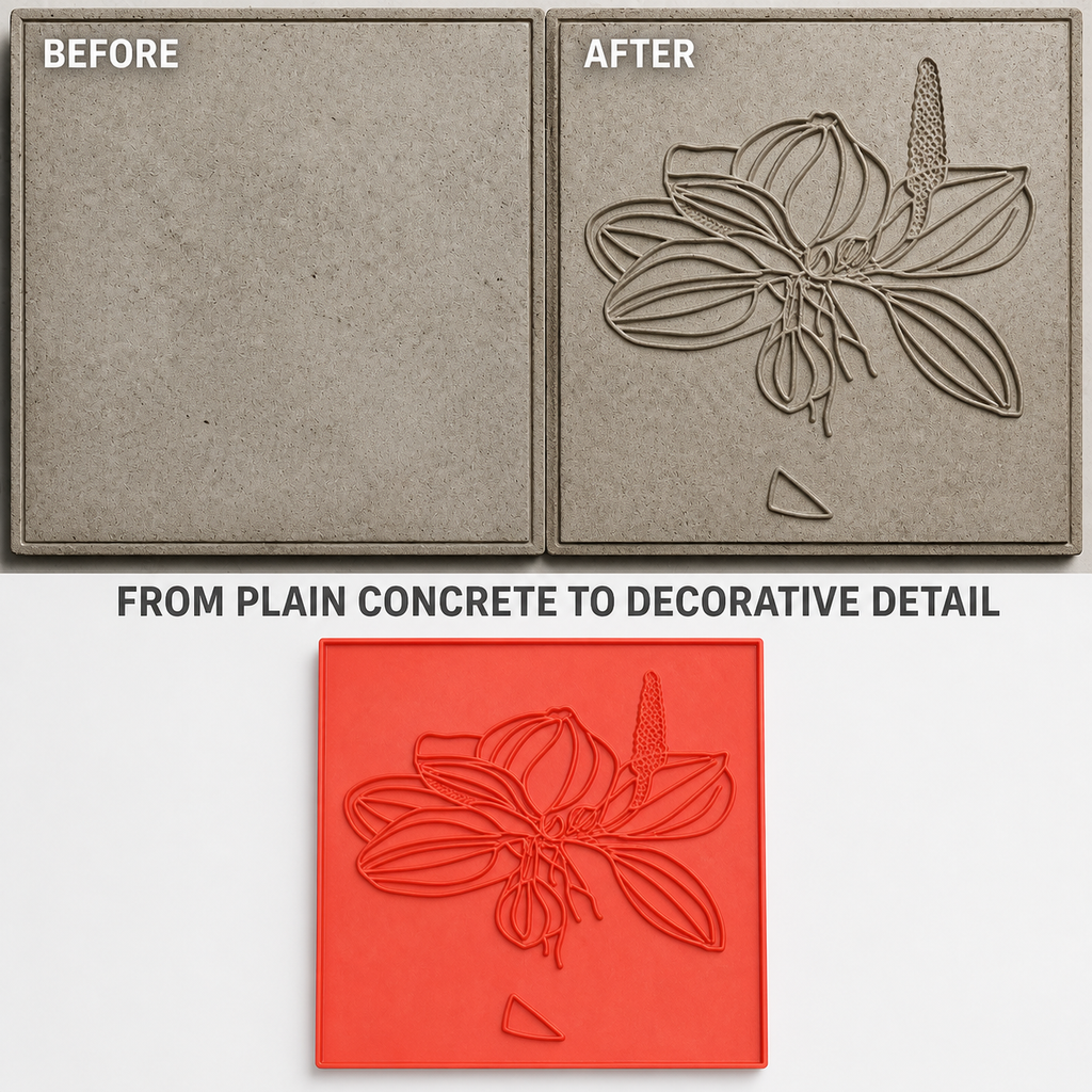 FX-202 Lily Blossom Decorative Relief Mold - antes y después