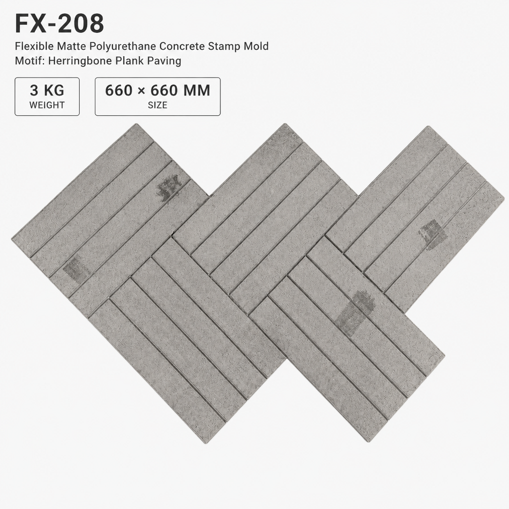 FX-208 কম্প্যাক্ট হেরিংবোন ব্রিক স্ট্যাম্প - স্পেসিফিকেশন