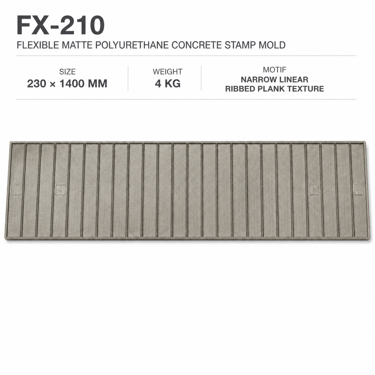 FX-210 Narrow Ribbed Border Stamp Strip - specifications