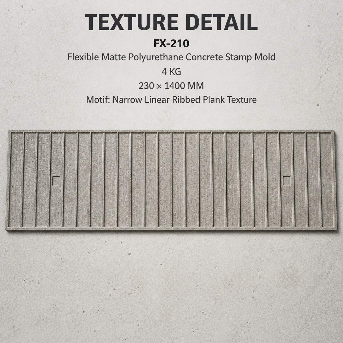FX-210 Narrow Ribbed Border Stamp Strip - texture detail
