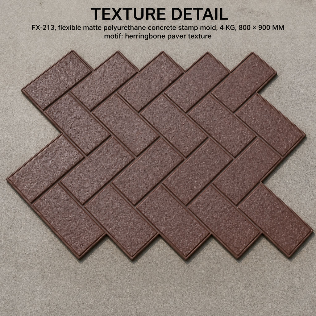 FX-213 Cap Penurap Herringbone Gelap - perincian tekstur