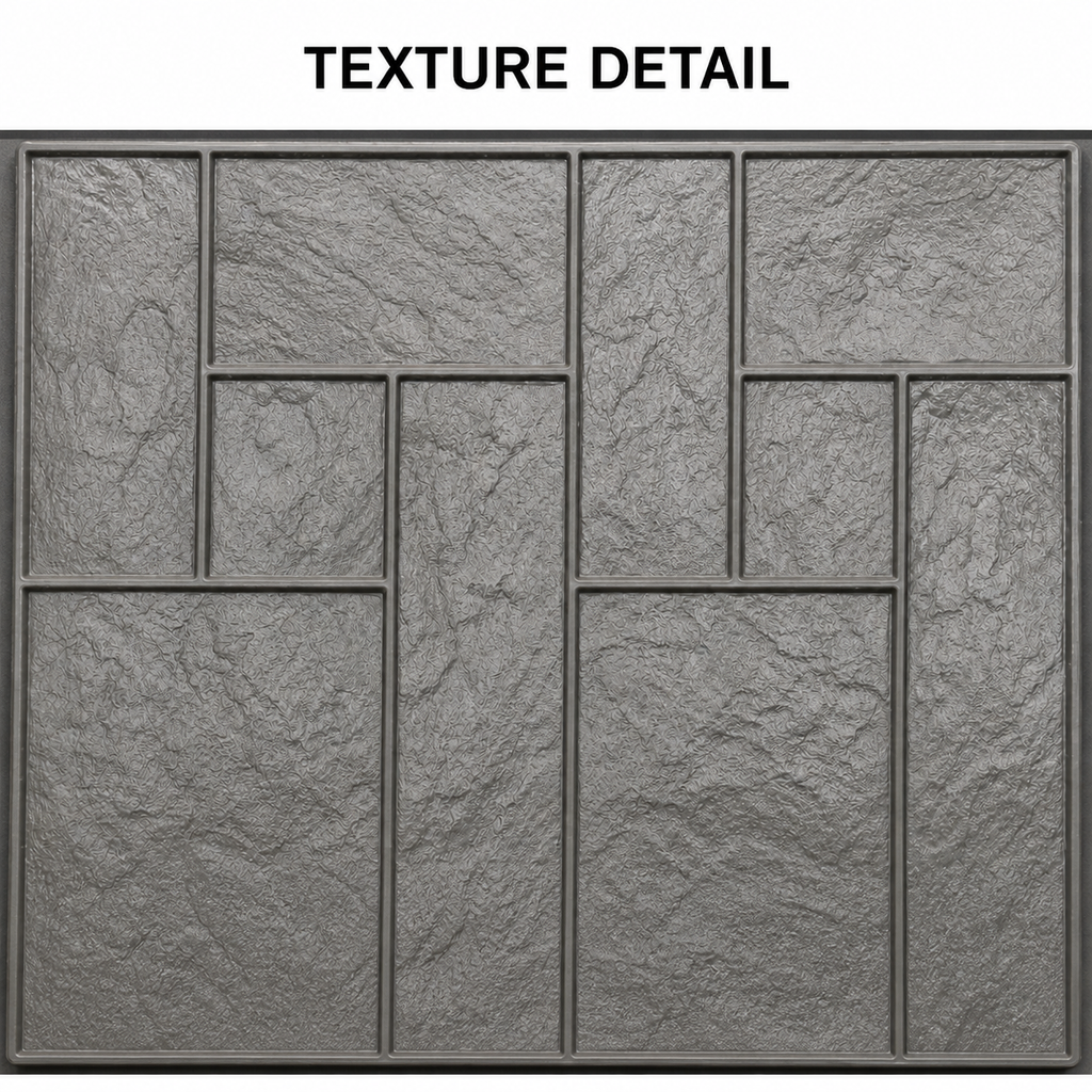 FX-214 Mixed-Size Ashlar Tile Stamp - texture detail