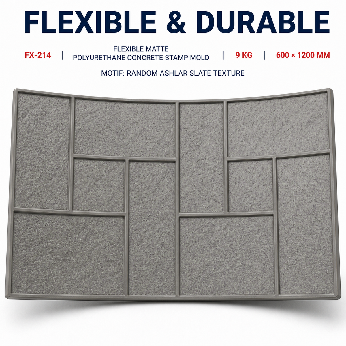 FX-214 Mixed-Size Ashlar Tile Stamp - flexible durable