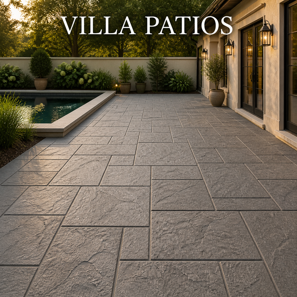FX-214 Mixed-Size Ashlar Tile Stamp - patio application