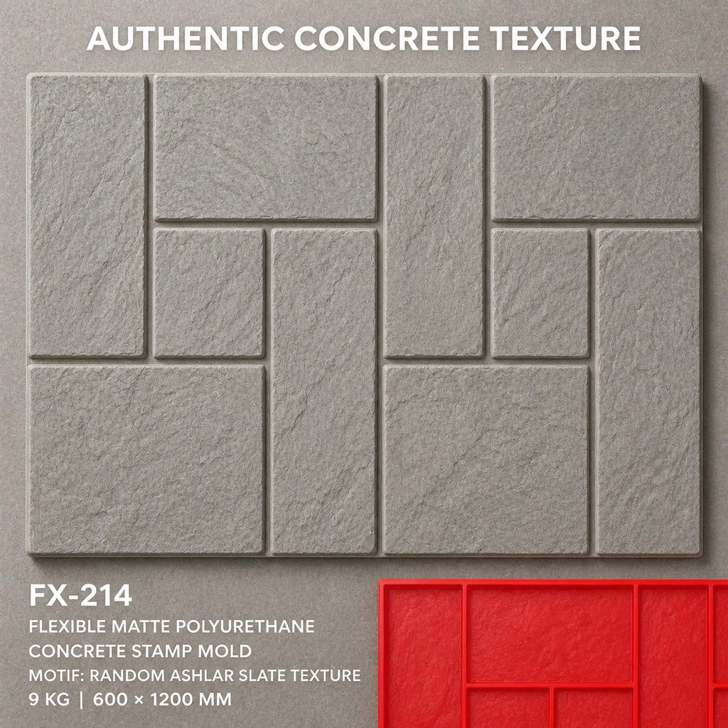 FX-214 Mixed-Size Ashlar Tile Stamp - concrete result