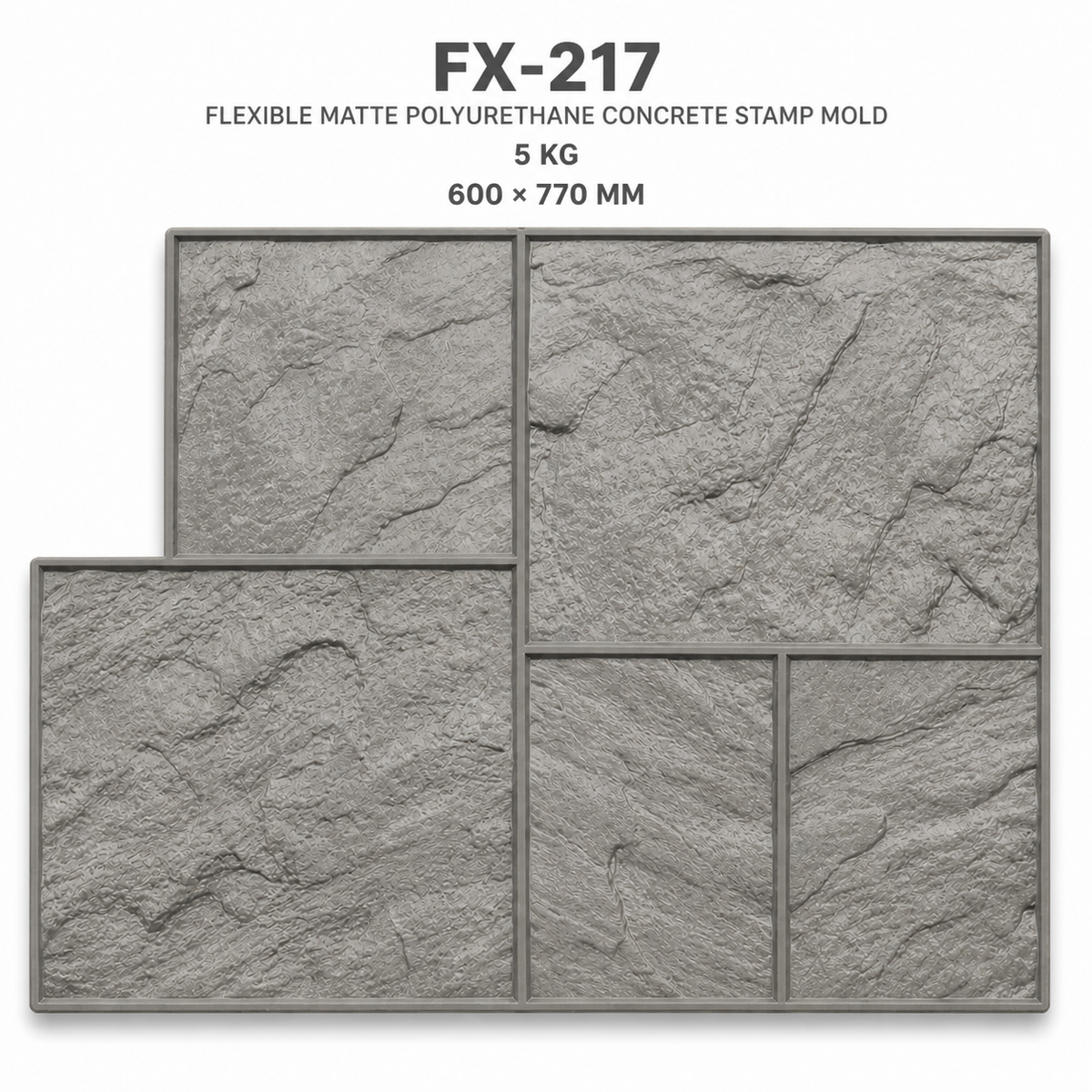 FX-217 sello de piedra rugosa de cinco losas - especificaciones