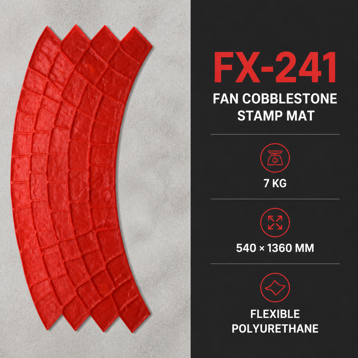 FX-241 ແມ່ພິມຂອບຄອນກຣີດລາຍຫີນກ້ອນໂຄ້ງ - ຂໍ້ມູນຈໍາເພາະ