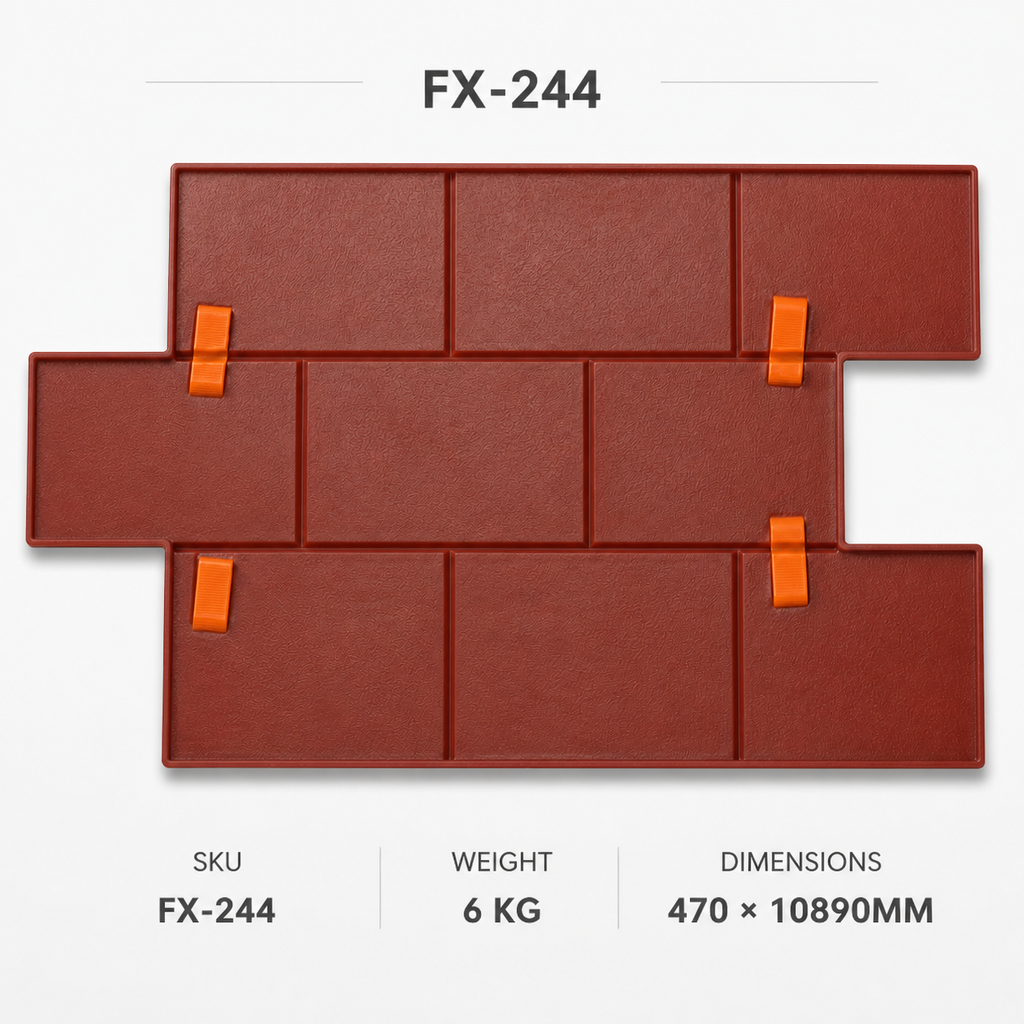 FX-244 손잡이형 러닝 본드 벽돌 스탬프 - 사양