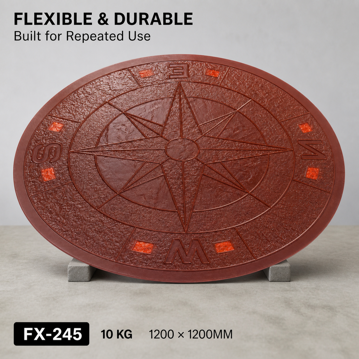 FX-245 ແມ່ພິມເມດາລຽນລາຍເຂັມທິດ Compass Rose - ຍືດຫຍຸ່ນ ທົນທານ