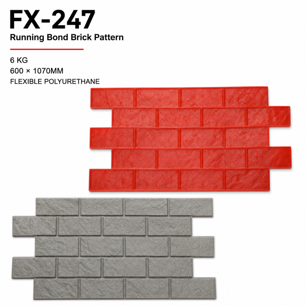 FX-247 Wide Running Bond Brick Stamp - mga espesipikasyon