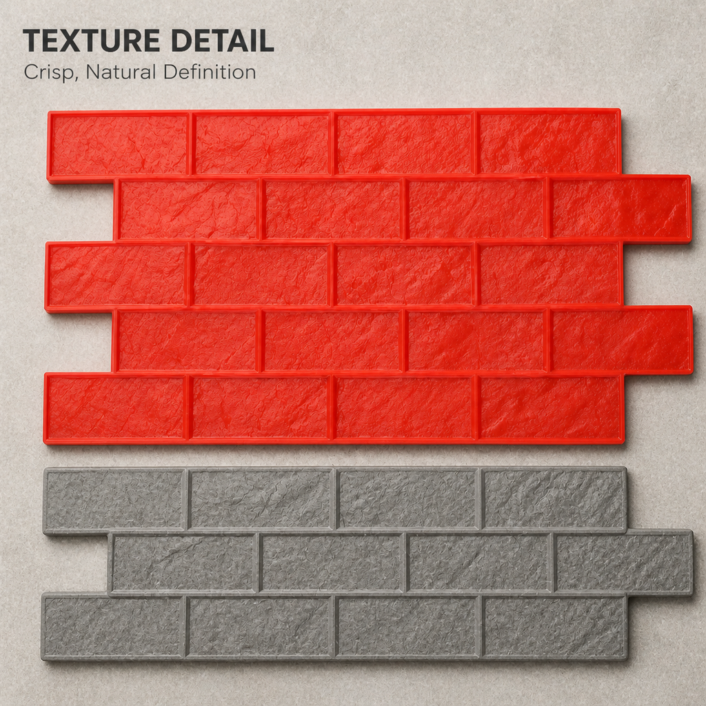 FX-247 Wide Running Bond Brick Stamp - detalye ng texture