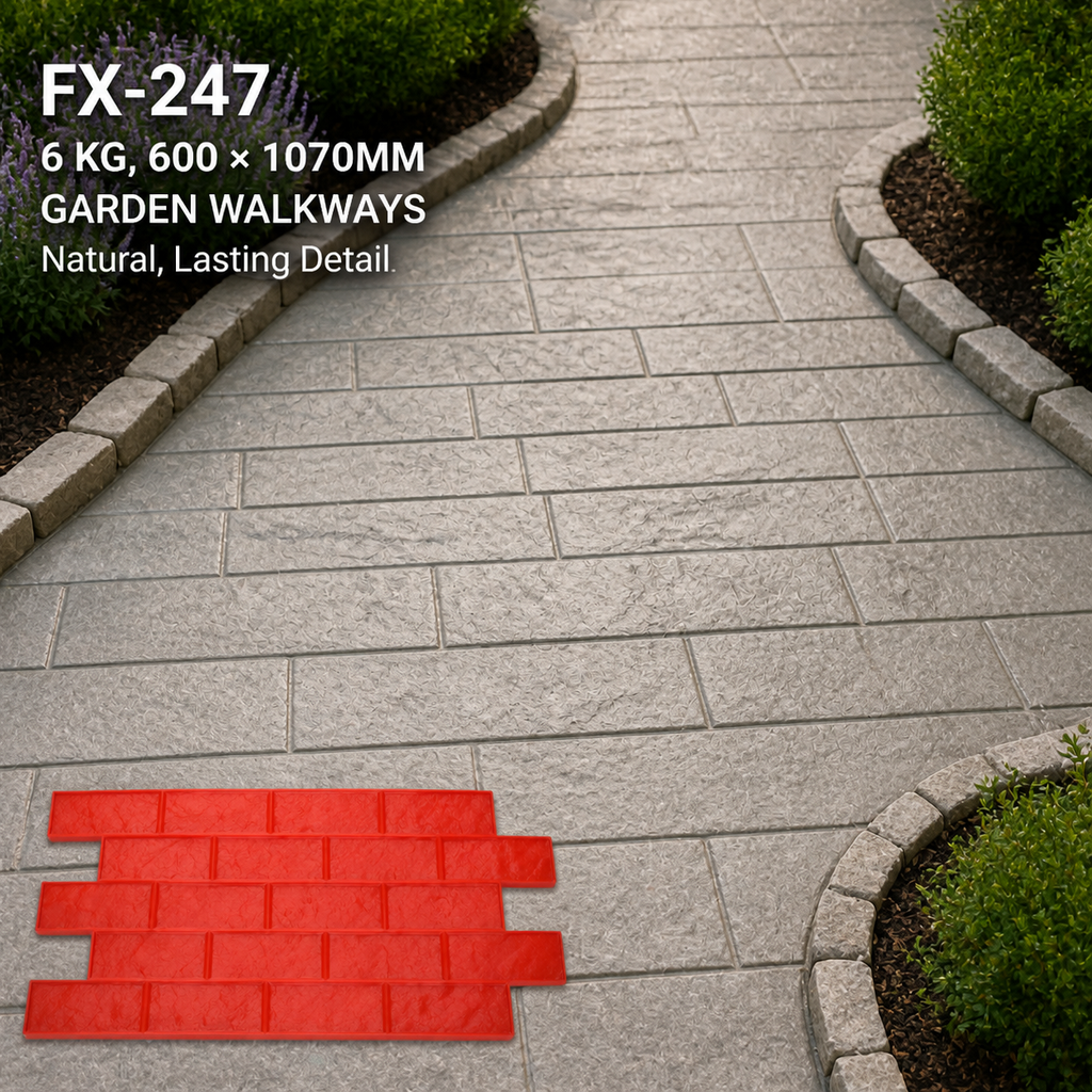 FX-247 Wide Running Bond Brick Stamp - mga daanan