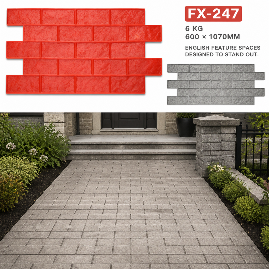 FX-247 Wide Running Bond Brick Stamp - mga tampok na espasyo