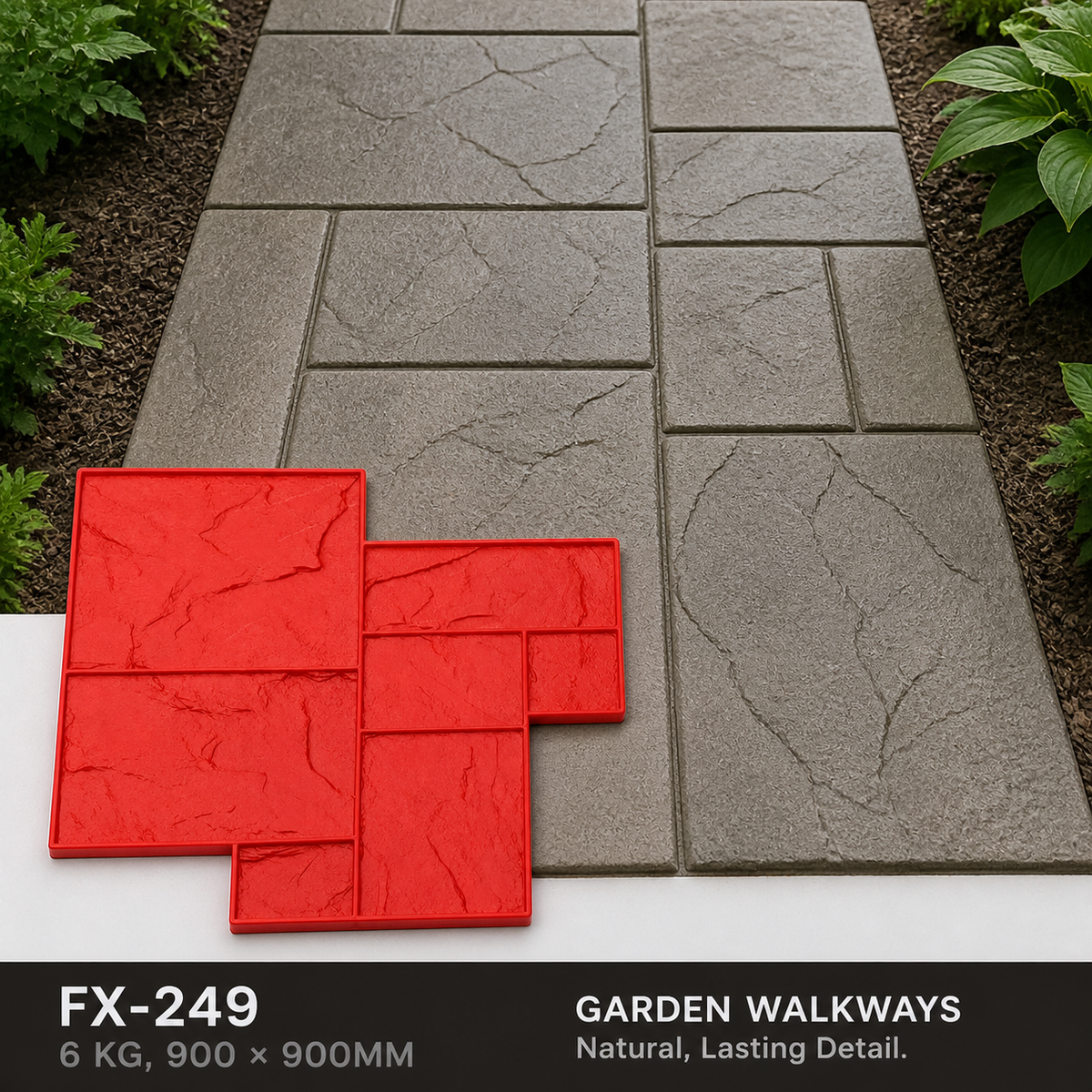 FX-249 Offset Ashlar Tile Stamp - walkways