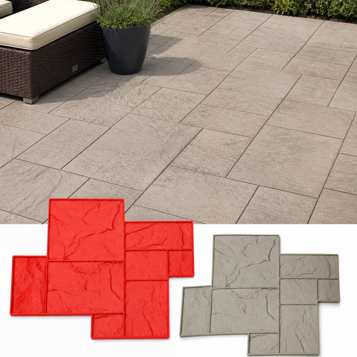 FX-249 Offset Ashlar Tile Stamp - patios