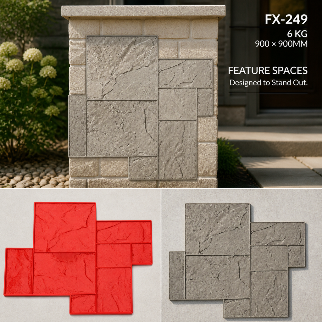 FX-249 Offset Ashlar Tile Stamp - feature spaces