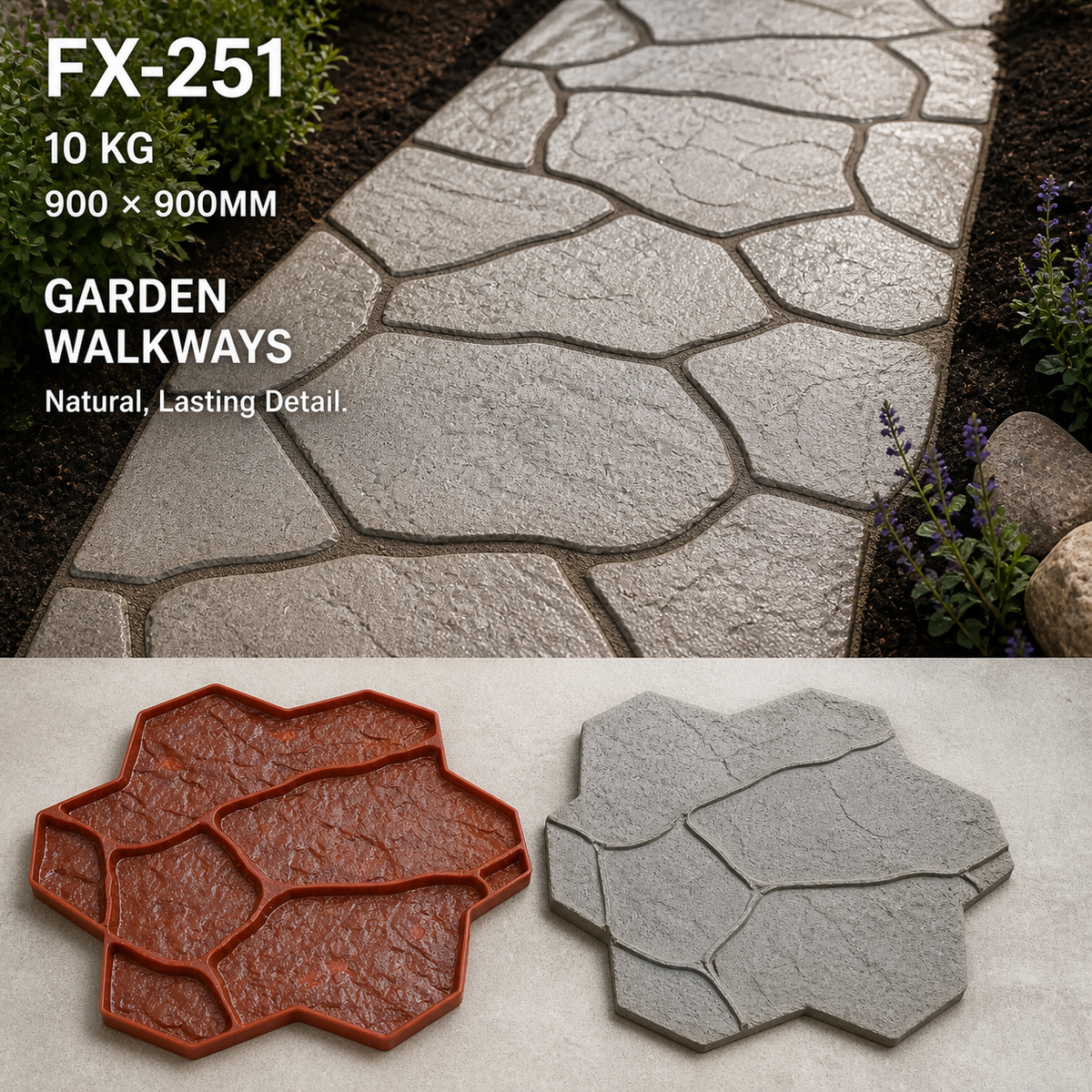 FX-251 Cap Bunga Batu Flagstone Semula Jadi - laluan pejalan kaki