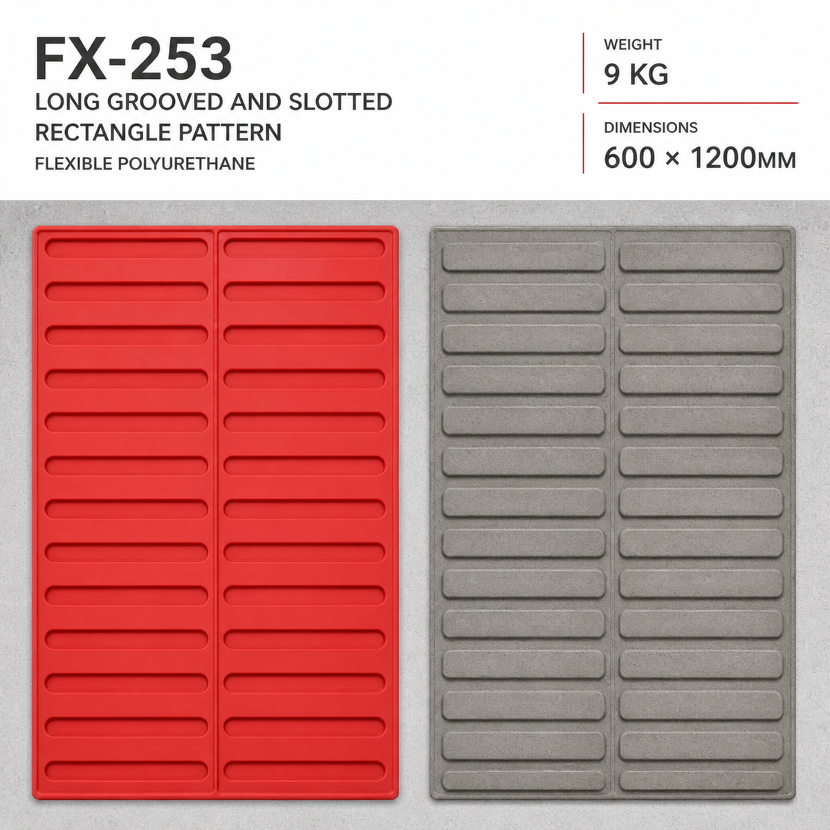 FX-253 와이드 트윈 슬롯 배수 몰드 - 사양
