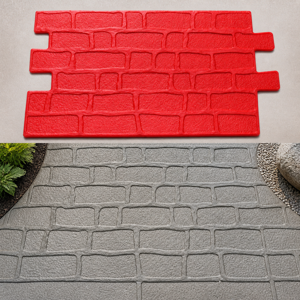 FX-255 Rustic na Panel ng Cobble Wall Stamp - mga patio