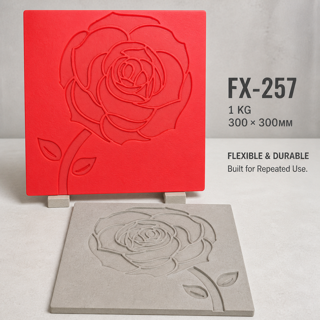 FX-257 Molde de relieve decorativo de flor de rosa - flexible y duradero