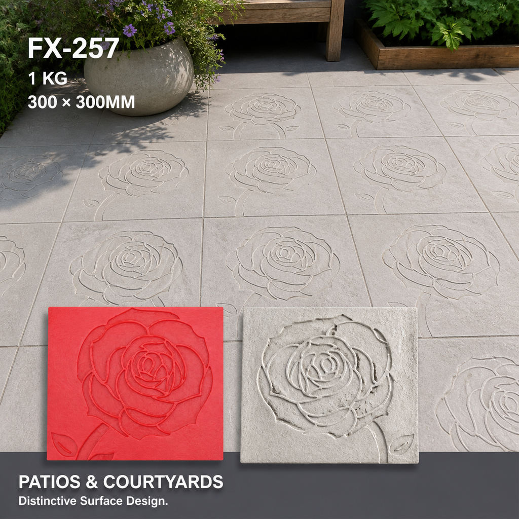 FX-257 Molde de relieve decorativo de flor de rosa - patios