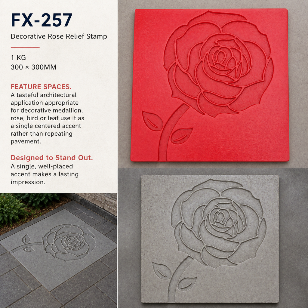 FX-257 Molde de relieve decorativo de flor de rosa - espacios destacados