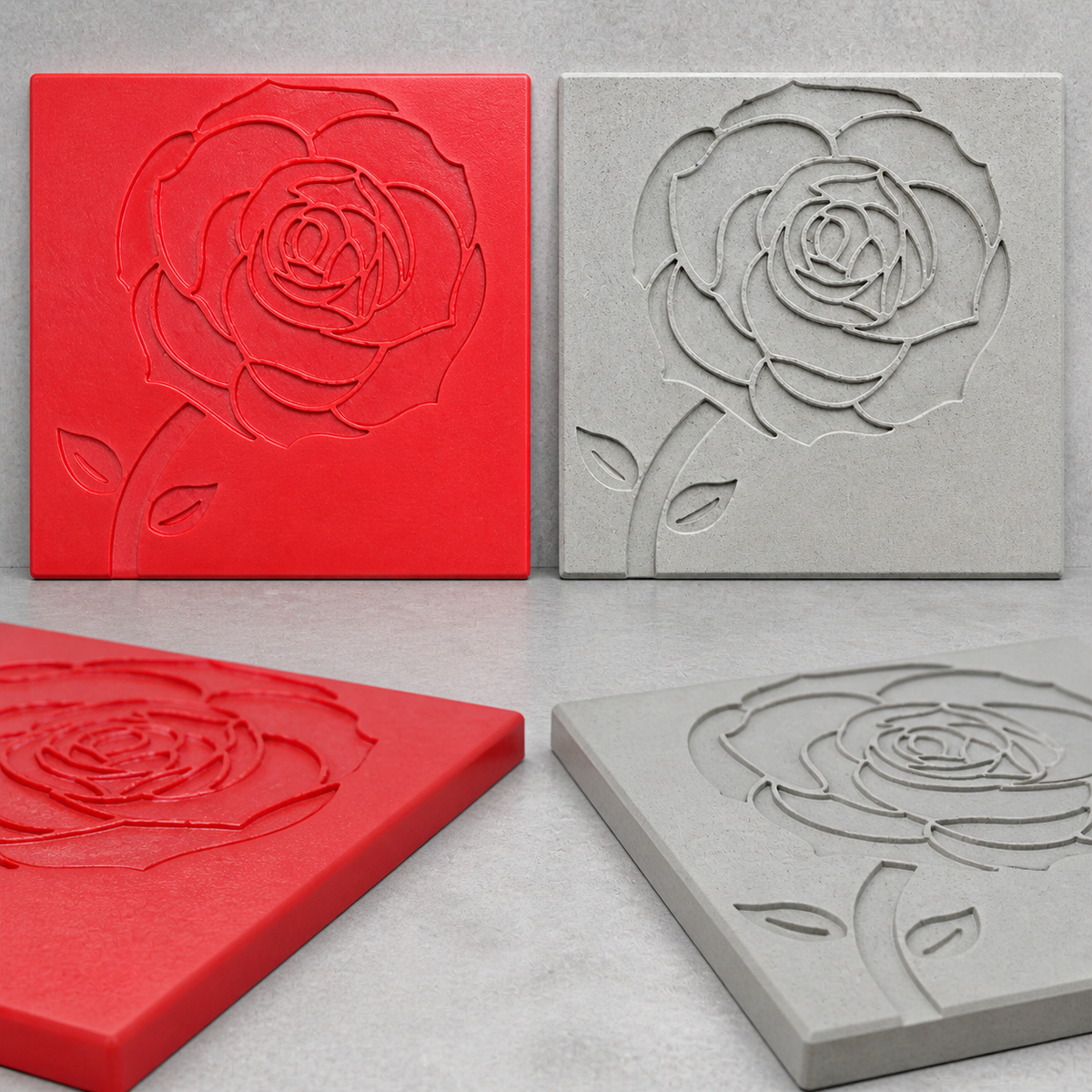 FX-257 Molde de relieve decorativo de flor de rosa - resultados profesionales