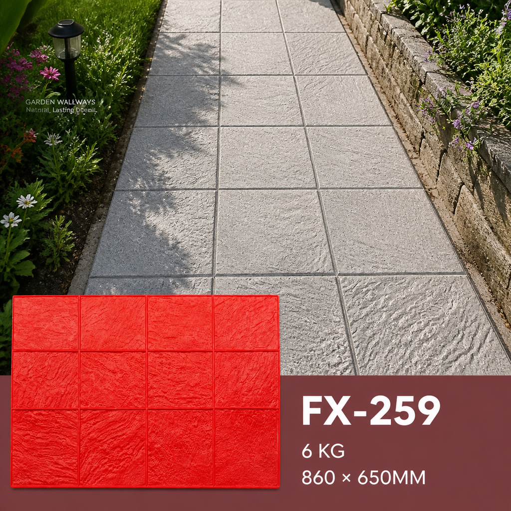 FX-259 Estampador de cuadrícula de losetas con veta de madera - senderos