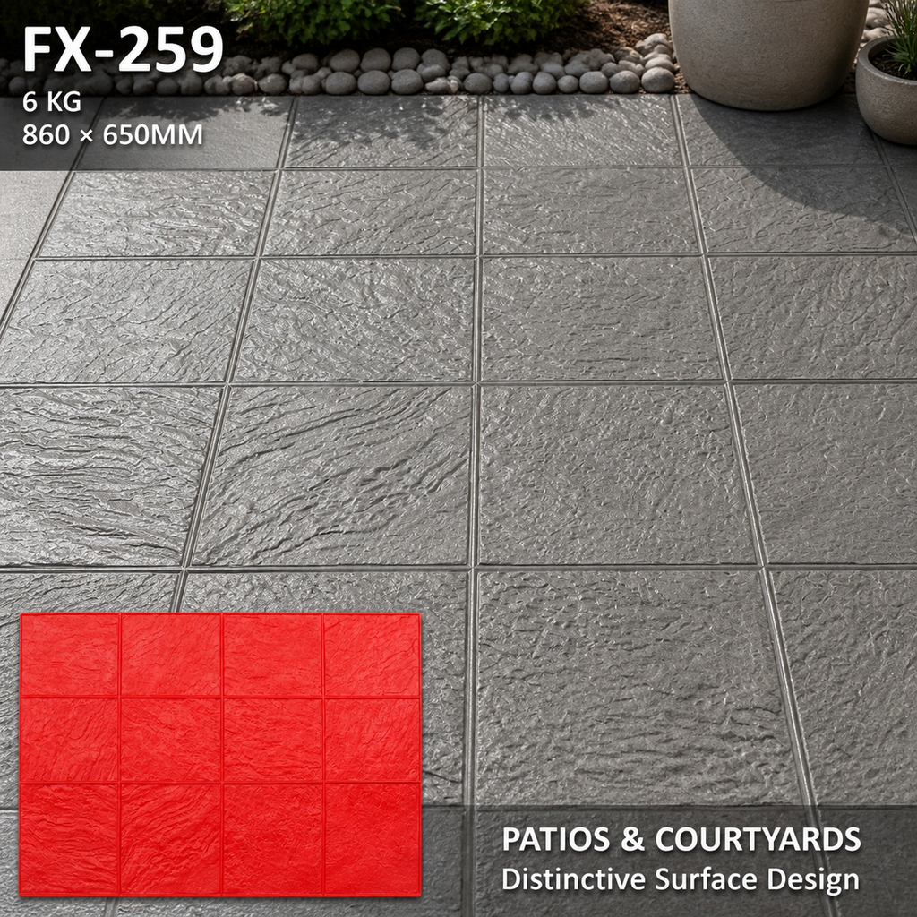 FX-259 Estampador de cuadrícula de losetas con veta de madera - patios