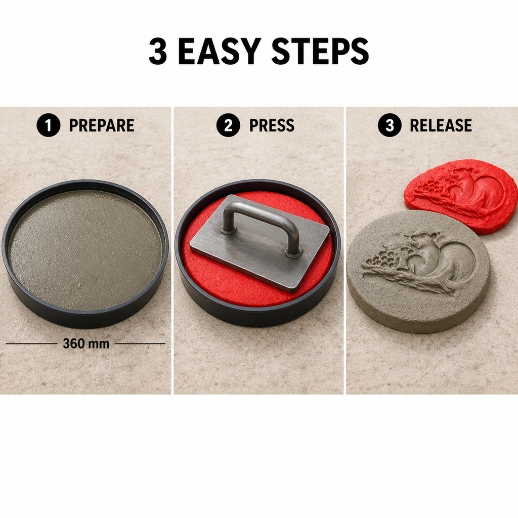 FX-261 Dolphin Rock Relief Mold - three steps
