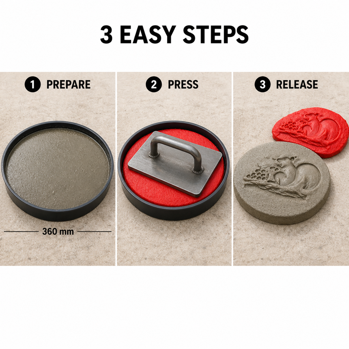 FX-261 Dolphin Rock Relief Mold - three steps