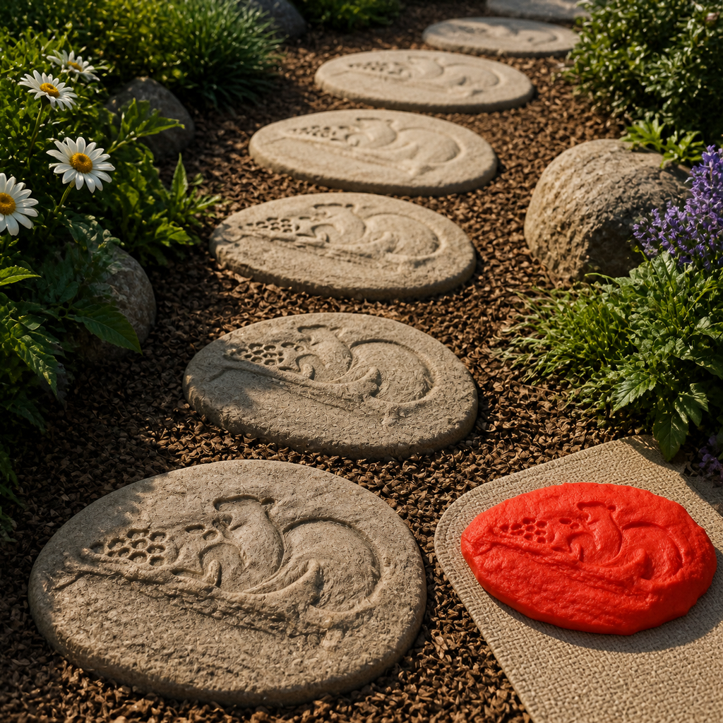 FX-261 Dolphin Rock Relief Mold - garden path