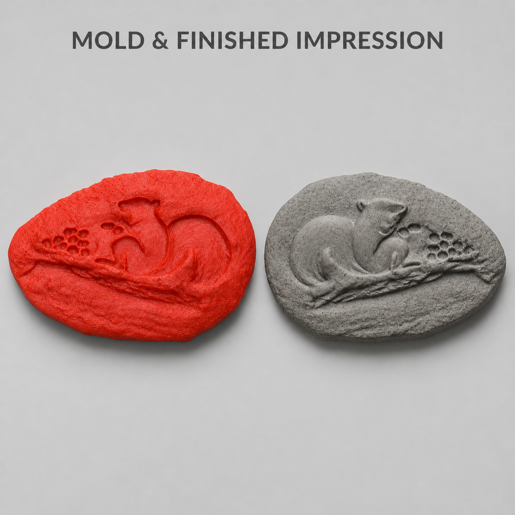 FX-261 Dolphin Rock Relief Mold - finished impression