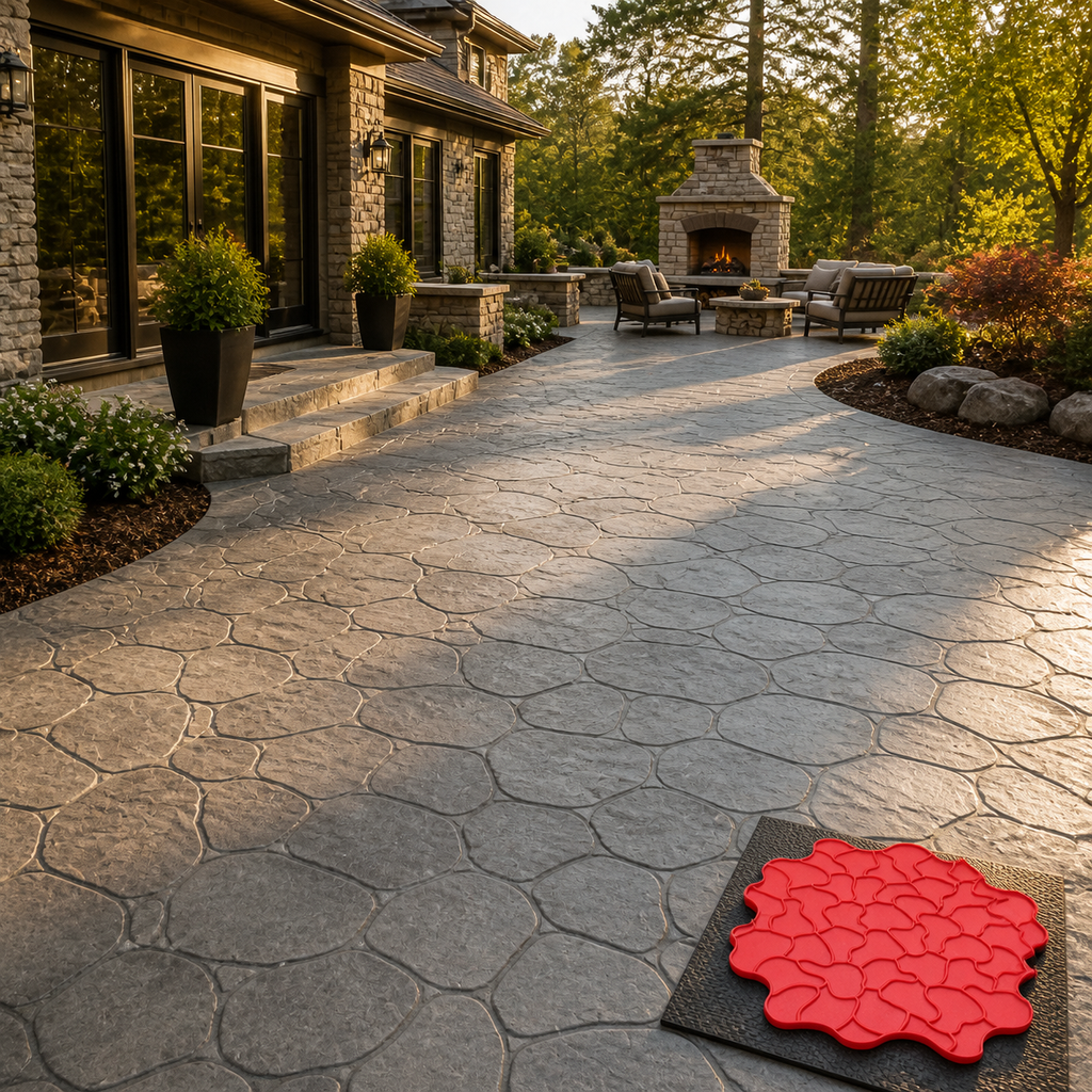 FX-262 Random Pebble Network Stamp - villa patio